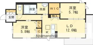 soleil levant【102号室】の間取り