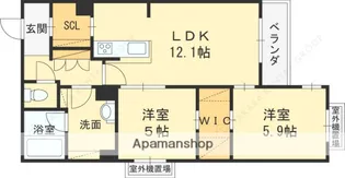 シャーメゾン八戸ノ里【3階】の間取り