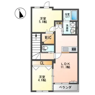 THE NOOK EAST【2階】の間取り