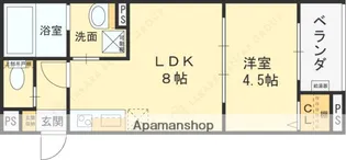 大阪府東大阪市大蓮北4丁目【アパート】の間取り