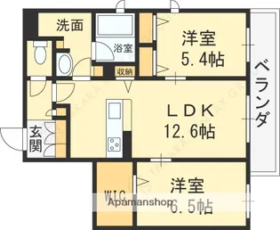 シャーメゾン フォルトゥーナ【2階】の間取り