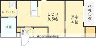 大阪府東大阪市衣摺5丁目【アパート】の間取り