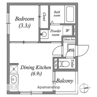 ハーモニーテラス新今里Ⅴ【0102号室】の間取り