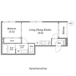 ハーモニーテラス小路Ⅳ【0102号室】の間取り