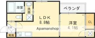 大阪府東大阪市七軒家【アパート】の間取り