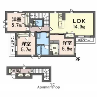 シャーメゾン イデアル【2階】の間取り