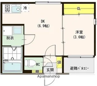 レルベ小路東【3階】の間取り