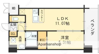 プレジオ八戸ノ里【5階】の間取り