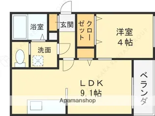ヴィエント中小阪【3階】の間取り