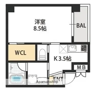 レクラン今里【705号室】の間取り
