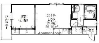 クリエオーレ巽北【2階】の間取り