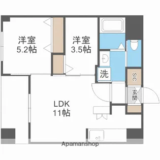 サンブライト今里【5階】の間取り