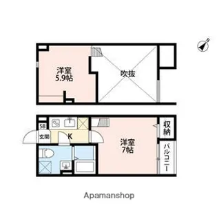 大阪府大阪市平野区加美南5丁目【アパート】の間取り
