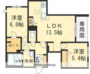 カーサ ジリオ【1階】の間取り