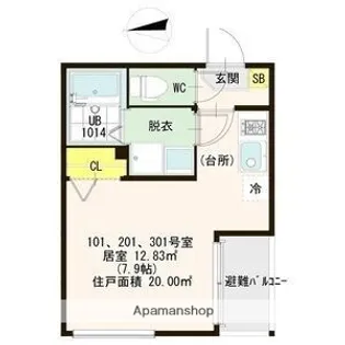 ハーモニーテラス小路Ⅱ【201号室】の間取り