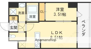 グランパシフィック東今里INNOVATION【1202号室】の間取り