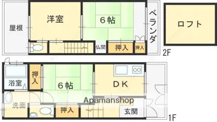 大阪府東大阪市小阪本町1丁目【一戸建】の間取り