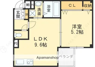 大阪府東大阪市長堂1丁目【マンション】の間取り