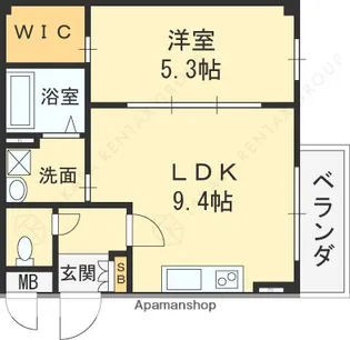 大阪府東大阪市長堂1丁目【マンション】の間取り