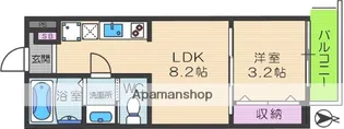 CASA南巽WEST【202号室】の間取り
