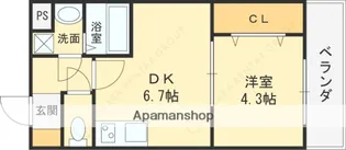 大阪府東大阪市上小阪2丁目【マンション】の間取り