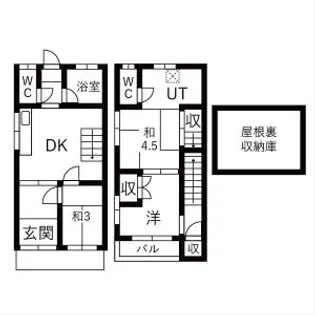 大阪府東大阪市鷹殿町【一戸建】の間取り