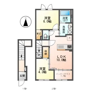 メゾン・ド・ヴェルデ若江【2階】の間取り