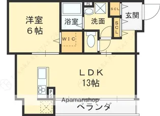 H.I北巽【1階】の間取り