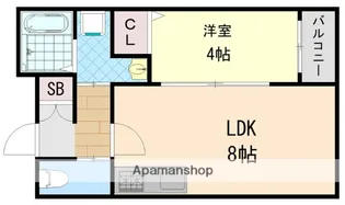 H−MAISON巽中【1階】の間取り