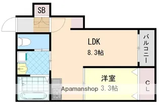 H−MAISON巽中【3階】の間取り