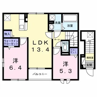 ハルノテラス【2階】の間取り
