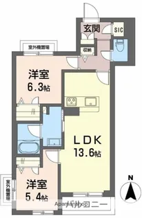 オグラシャーメゾン【2階】の間取り
