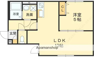 BELLEVUE巽南【1階】の間取り