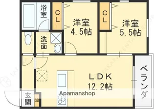 Grace下六万寺町【3階】の間取り