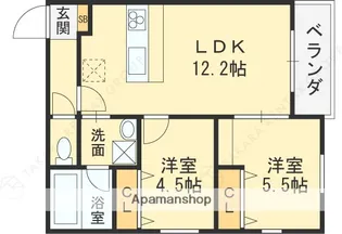 Grace下六万寺町【1階】の間取り