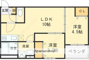 仮)東大阪市吉田6丁目AP B棟【2階】の間取り