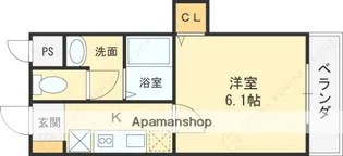メゾン・ドゥ・シャトン豊浦町【2階】の間取り