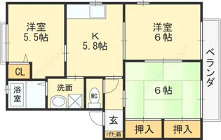 シャーメゾンやまとB棟【201号室】の間取り