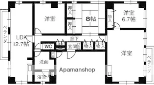アルテハイム東大阪【701号室】の間取り