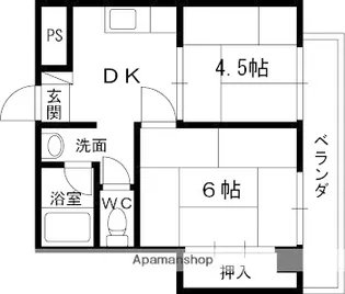 メゾン大和中小阪【501号室】の間取り