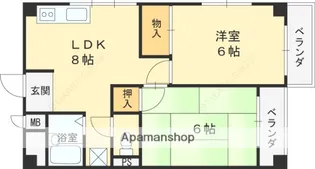 2LDKの間取り画像