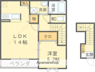 IKメゾンA棟【2階】の間取り