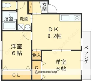 シンフォニーレジデンス若江【1階】の間取り