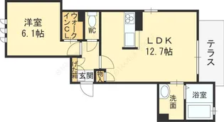 ヴェスタリア中小阪【101号室】の間取り
