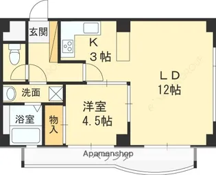 兵庫県芦屋市岩園町【マンション】の間取り