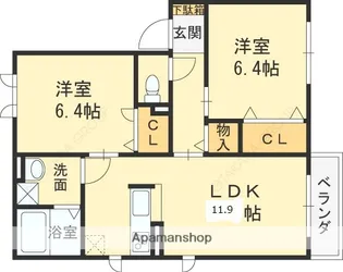アトレッテ ジーロC棟【125号室】の間取り