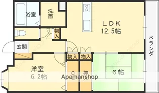 パルティール新石切【4階】の間取り