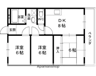 レジデンス清【202号室】の間取り