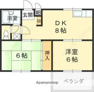 シャトーコスミ【205号室】の間取り