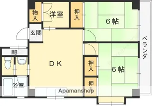 鳴尾ハイツ【3階】の間取り